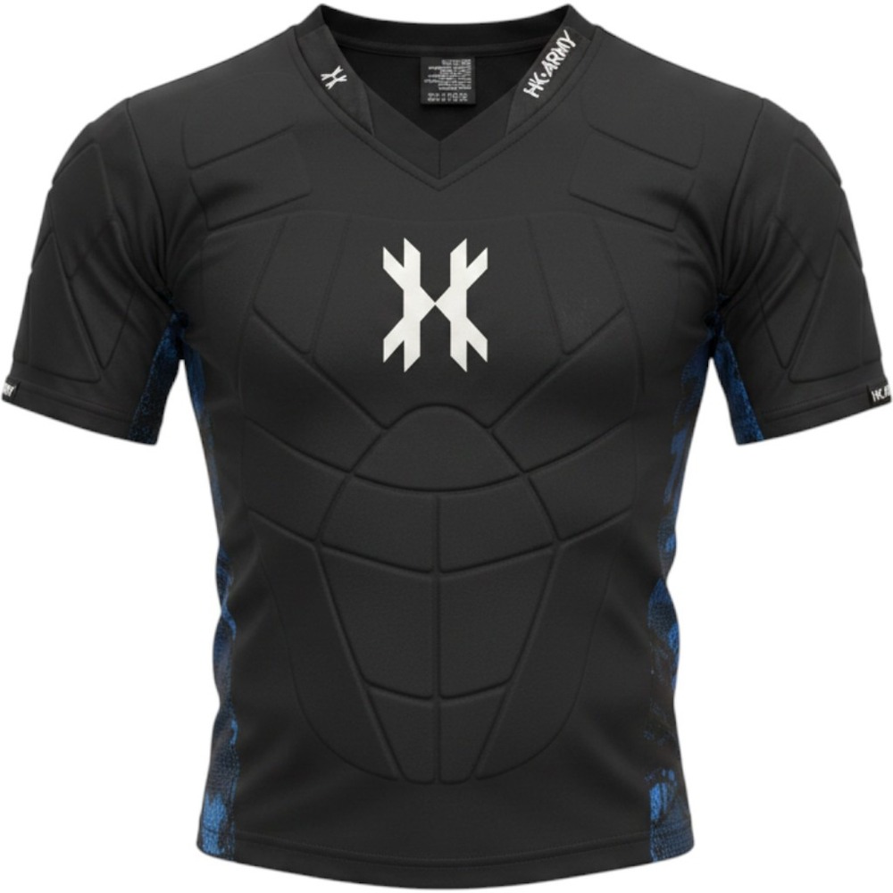 HK Army Crash Padded Chest Protector Paintball Jersey Black Blue Mens XS/SM